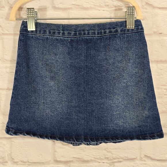 Tommy Bahama Little Girls Ruffled Button Blue Jean Denim Mini Skirt Size XS 4 - Picture 4 of 9